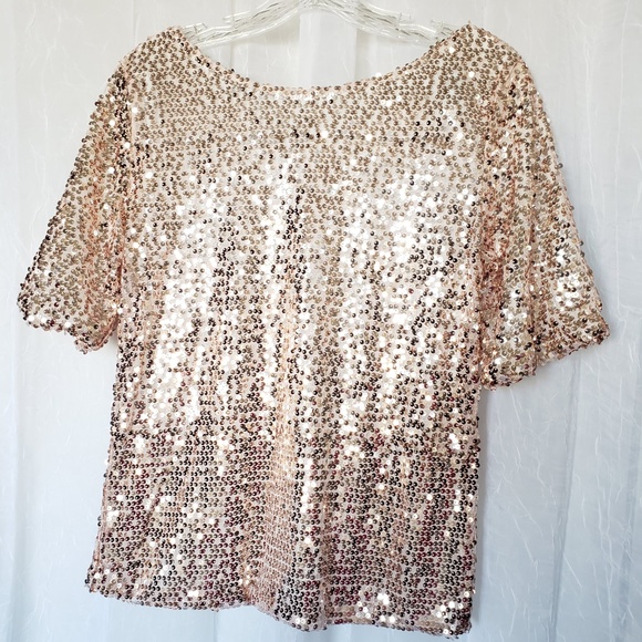 Rose Gold Sequin Blouse - Picture 4 of 5